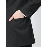 光沢ウール混 スリムフィット 2ボタン3ピーススーツ 千鳥黒 | TAKA-Q MEN | 詳細画像8 