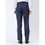 光沢ウール混 レギュラーフィット 2ボタン3ピーススーツ 組織紺 | TAKA-Q MEN | 詳細画像12 