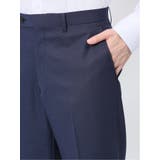 光沢ウール混 レギュラーフィット 2ボタン3ピーススーツ 組織紺 | TAKA-Q MEN | 詳細画像13 