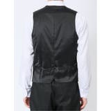 光沢ウール混 レギュラーフィット 2ボタン3ピーススーツ ストライプ黒 | TAKA-Q MEN | 詳細画像10