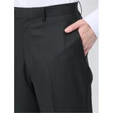 光沢ウール混 レギュラーフィット 2ボタン3ピーススーツ ストライプ黒 | TAKA-Q MEN | 詳細画像13