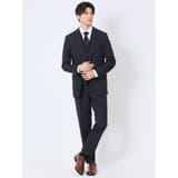 75紺 | ストレッチウォッシャブル スリムフィット 2ボタン3ピーススーツ 組織紺 | TAKA-Q MEN