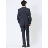 ストレッチウォッシャブル スリムフィット 2ボタン2ピーススーツ チェック紺 | TAKA-Q MEN | 詳細画像3