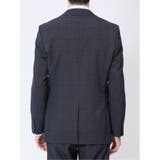 ストレッチウォッシャブル スリムフィット 2ボタン2ピーススーツ チェック紺 | TAKA-Q MEN | 詳細画像7