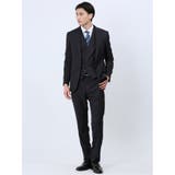 75紺 | ストレッチウォッシャブル スリムフィット 2ボタン3ピーススーツ チェック紺 | TAKA-Q MEN