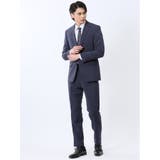 ストレッチウォッシャブル レギュラーフィット 2ボタン2ピーススーツ 組織青 | TAKA-Q MEN | 詳細画像1 