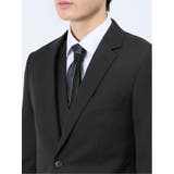 ストレッチウォッシャブル スリムフィット 2ボタン3ピーススーツ ストライプ黒 | TAKA-Q MEN | 詳細画像7