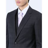 光沢ウール混 スリムフィット 2ボタン3ピーススーツ シャドーチェック紺 | TAKA-Q MEN | 詳細画像7