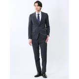 ストレッチウォッシャブル スリムフィット 2ボタン2ピーススーツ ストライプ紺 | TAKA-Q MEN | 詳細画像1