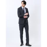 ストレッチウォッシャブル スリムフィット 2ボタン2ピーススーツ ストライプ紺 | TAKA-Q MEN | 詳細画像4