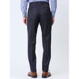 光沢ウール混 スリムフィット 2ボタン3ピーススーツ シャドーストライプ紺 | TAKA-Q MEN | 詳細画像12