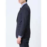 光沢ウール混 スリムフィット 2ボタン3ピーススーツ シャドーストライプ紺 | TAKA-Q MEN | 詳細画像5