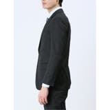 光沢ウール混 スリムフィット 2ボタン3ピーススーツ シャドーストライプ黒 | TAKA-Q MEN | 詳細画像5