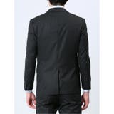 光沢ウール混 スリムフィット 2ボタン3ピーススーツ シャドーストライプ黒 | TAKA-Q MEN | 詳細画像6