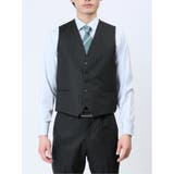 光沢ウール混 スリムフィット 2ボタン3ピーススーツ シャドーストライプ黒 | TAKA-Q MEN | 詳細画像9