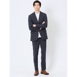 75紺 | 軽量ストレッチ レギュラーフィット 2ボタン2ピーススーツ 千鳥紺 | TAKA-Q MEN