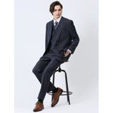 75紺 | ストレッチウォッシャブル レギュラーフィット 2ボタン3ピーススーツ 組織紺 | TAKA-Q MEN