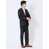 軽量メッシュ レギュラーフィット 2ボタン2ピーススーツ チェック紺 | TAKA-Q MEN | 詳細画像4