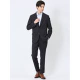 75紺 | 軽量メッシュ レギュラーフィット 2ボタン2ピーススーツ チェック紺 | TAKA-Q MEN