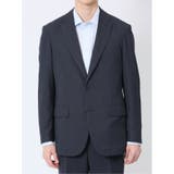 軽量メッシュ レギュラーフィット 2ボタン2ピーススーツ チェック青 | TAKA-Q MEN | 詳細画像5