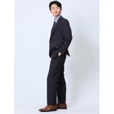 ウール混 レギュラーフィット 2ボタン2ピーススーツ ストライプ紺 | TAKA-Q MEN | 詳細画像2