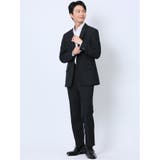 ウール混 レギュラーフィット 2ボタン2ピーススーツ ストライプ黒 | TAKA-Q MEN | 詳細画像1 