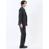 ストレッチウォッシャブル スリムフィット 2ボタン3ピーススーツ ストライプ紺 | TAKA-Q MEN | 詳細画像4 