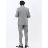 光沢ウール混 レギュラーフィット 2ボタン3ピーススーツ ストライプグレー | TAKA-Q MEN | 詳細画像2 