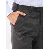 光沢ウール混 スリムフィット 2ボタン2ピーススーツ 無地グレー | TAKA-Q MEN | 詳細画像13