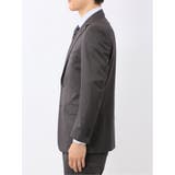 光沢ウール混 スリムフィット 2ボタン2ピーススーツ 無地グレー | TAKA-Q MEN | 詳細画像6