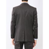 光沢ウール混 スリムフィット 2ボタン2ピーススーツ 無地グレー | TAKA-Q MEN | 詳細画像7