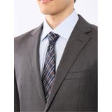 光沢ウール混 スリムフィット 2ボタン2ピーススーツ 無地グレー | TAKA-Q MEN | 詳細画像8