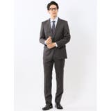 06グレー | 光沢ウール混 スリムフィット 2ボタン2ピーススーツ 無地グレー | TAKA-Q MEN