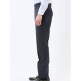 光沢ウール混 スリムフィット 2ボタン2ピーススーツ チェック紺 | TAKA-Q MEN | 詳細画像11 