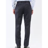 光沢ウール混 スリムフィット 2ボタン2ピーススーツ チェック紺 | TAKA-Q MEN | 詳細画像12 