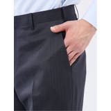 光沢ウール混 スリムフィット 2ボタン2ピーススーツ チェック紺 | TAKA-Q MEN | 詳細画像13 