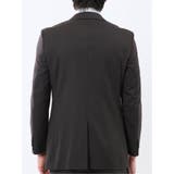 光沢ウール混 スリムフィット 2ボタン2ピーススーツ 組織こげ茶 | TAKA-Q MEN | 詳細画像7 