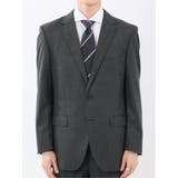 光沢ウール混 レギュラーフィット 2ボタン2ピーススーツ 組織グレー | TAKA-Q MEN | 詳細画像5