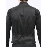 光沢ウール混 スリムフィット 2ボタン3ピーススーツ 組織黒 | TAKA-Q MEN | 詳細画像11