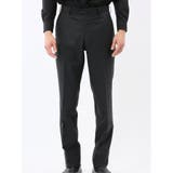 光沢ウール混 スリムフィット 2ボタン3ピーススーツ 組織黒 | TAKA-Q MEN | 詳細画像12