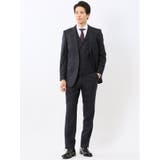 光沢ウール混 スリムフィット 2ボタン4ピース6WAYスーツ 組織紺 | TAKA-Q MEN | 詳細画像2