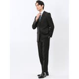 ストレッチウォッシャブル スリムフィット 2ボタン2ピーススーツ 組織黒 | TAKA-Q MEN | 詳細画像2 