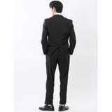 ストレッチウォッシャブル スリムフィット 2ボタン2ピーススーツ 組織黒 | TAKA-Q MEN | 詳細画像3 