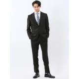 05黒 | ストレッチウォッシャブル スリムフィット 2ボタン2ピーススーツ 組織黒 | TAKA-Q MEN