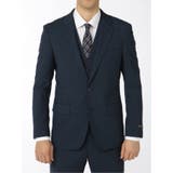 ウール混ストレッチ スリムフィット 2ボタン3ピーススーツ 杢紺 | TAKA-Q MEN | 詳細画像4