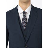 ウール混ストレッチ スリムフィット 2ボタン3ピーススーツ 杢紺 | TAKA-Q MEN | 詳細画像5