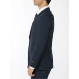 ウール混ストレッチ スリムフィット 2ボタン3ピーススーツ 杢紺 | TAKA-Q MEN | 詳細画像6