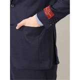 シルク混ウール レギュラーフィット 2ボタン3ピーススーツ 杢紺 | TAKA-Q MEN | 詳細画像8 