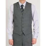 シルク混ウール レギュラーフィット 2ボタン3ピーススーツ 杢チェック | TAKA-Q MEN | 詳細画像9