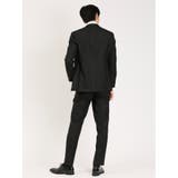 ウール レギュラーフィット 2ボタン3ピーススーツ 無地黒 | TAKA-Q MEN | 詳細画像3